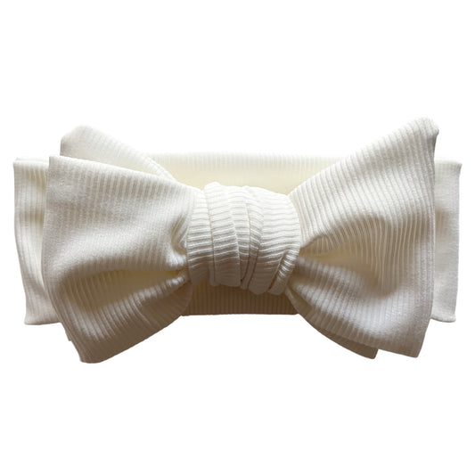 Ribbed Bow, White