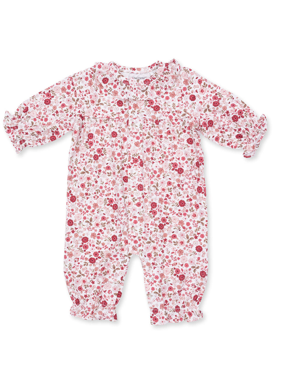 Ruffle Collar Romper, Serene Floral
