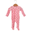 Organic Waffle Ruffle Zip Footie, Little Red Heart (on Pink)