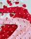 Organic Waffle Ruffle Zip Footie, Little Red Heart (on Pink)