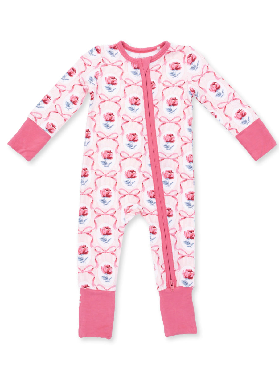 2-Way Zip Romper, Leslie Rose