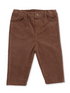 Brown corduroy pants for kids, featuring five pockets and a button closure. Perfect for casual wear.