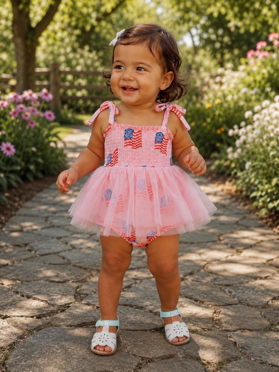 Muslin Tutu Bubble, American Flag Pink