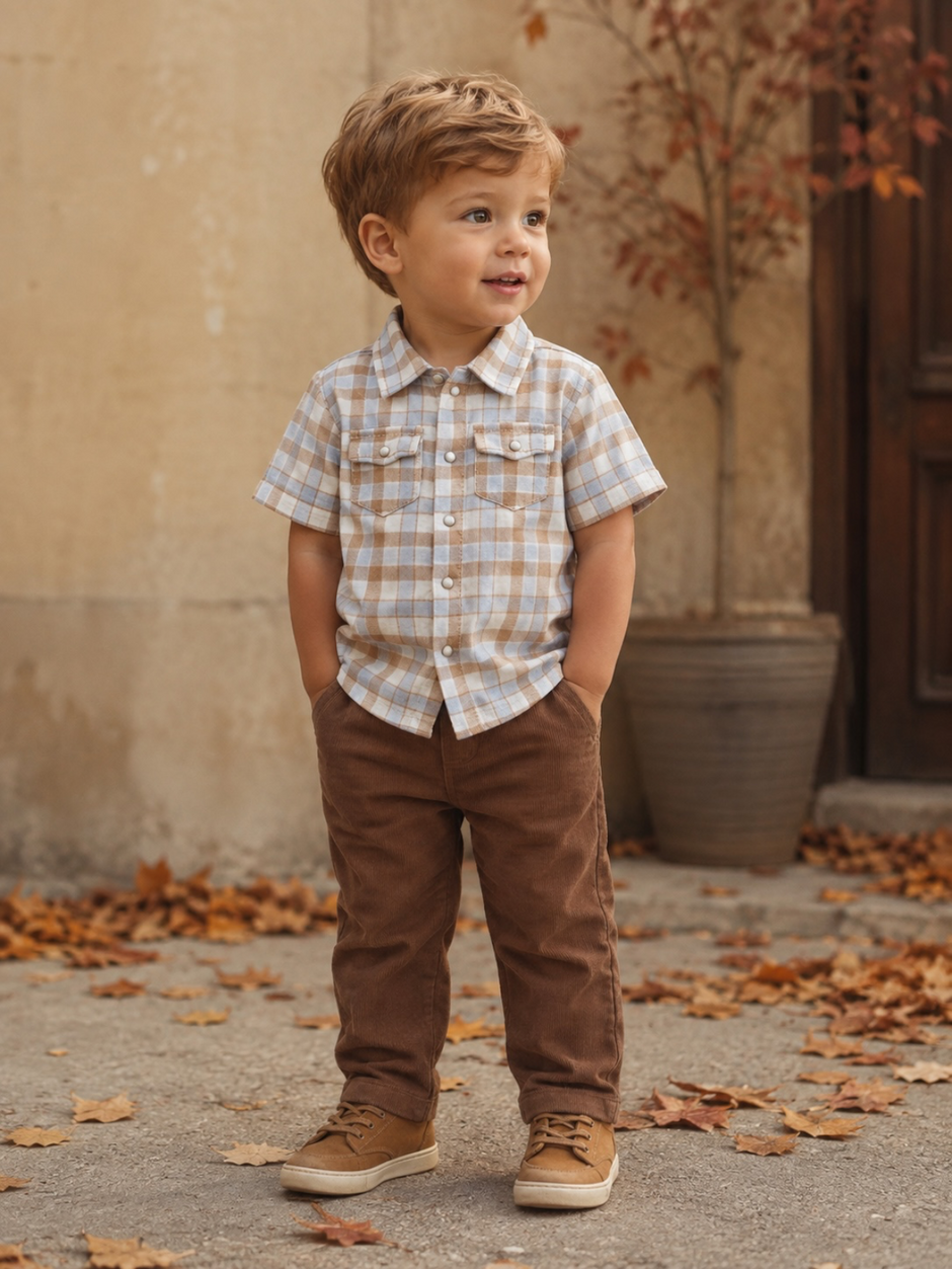 Short Sleeve Western Pearl Snap Shirt, Western Plaid