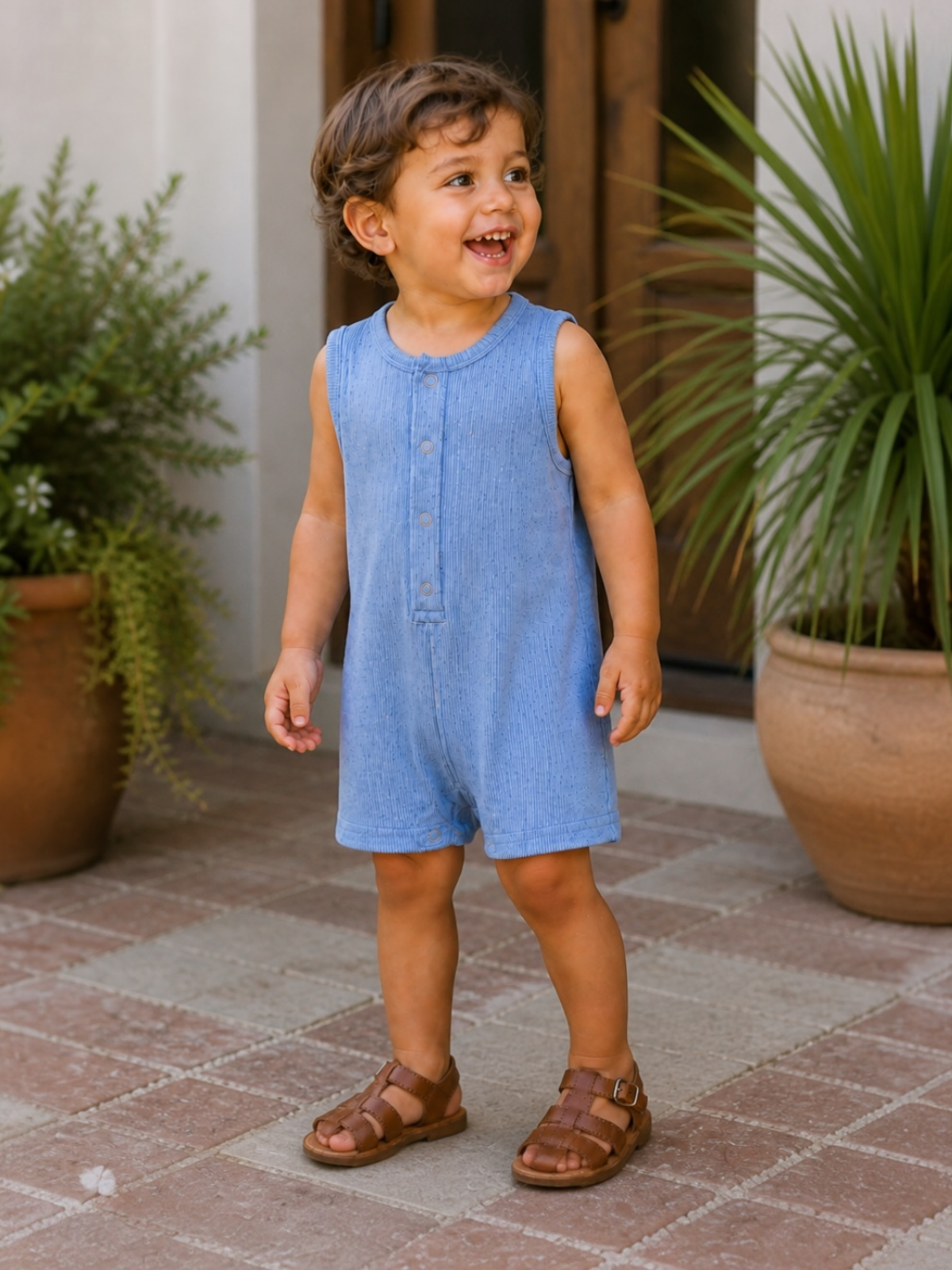 Blue Speckle / Ribbed Shortie - 6
