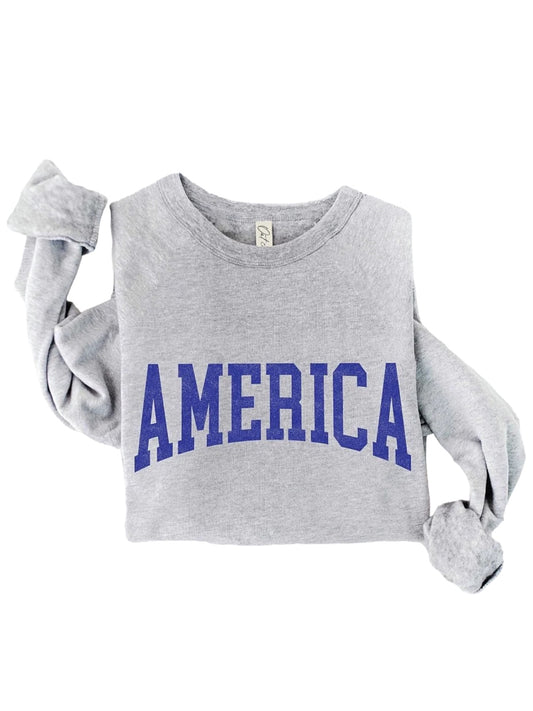 America Women's Graphic Fleece Sweatshirt, Athletic Heather