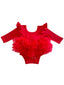 Long Sleeve Tutu Bodysuit, Red