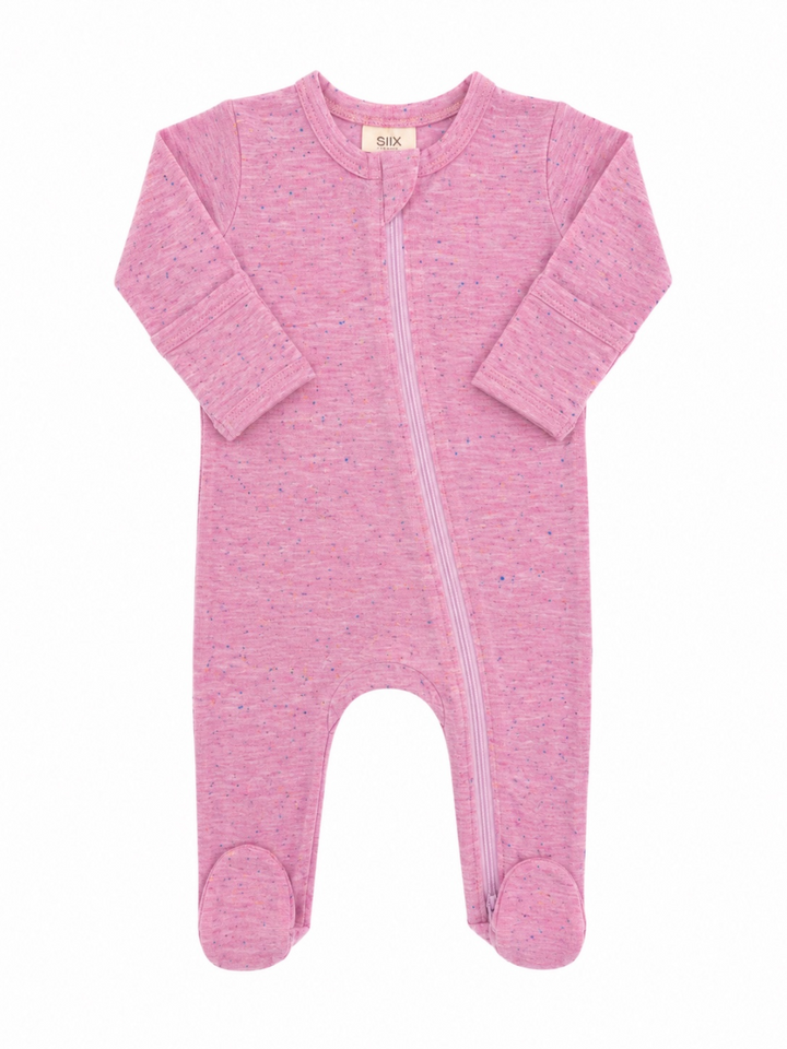 Pink Speckle / 2-Way Zip Footie