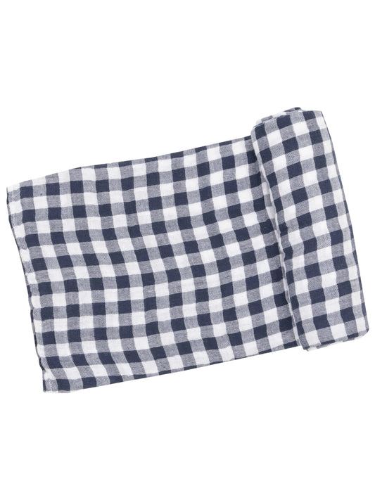 Muslin Swaddle, Gingham Navy