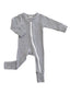 Black Stripe / Organic Ribbed 2-Way Zip Romper