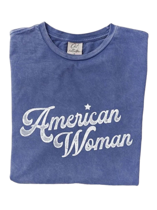 American Woman Women's Mineral Graphic Tee, Denim Blue