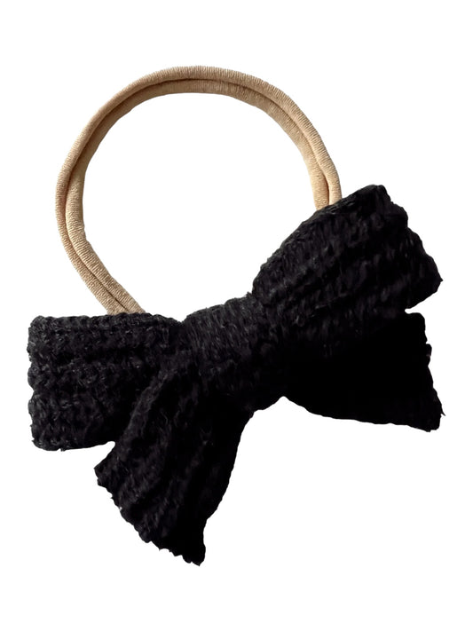 Sweater Bow Headband, Black