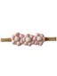 Crochet Flower Headband, Pink/Ivory