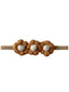 Crochet Flower Headband, Ochre/Ivory