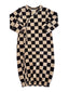 Tiramisu/Black Checkerboard / Organic Gown