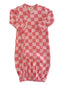 Strawberry/Rosy Checkerboard / Organic Gown