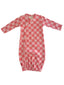 Strawberry/Rosy Checkerboard / Organic Gown