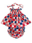 Red, White, Blue & Pink Checkerboard / Organic Smocked Set