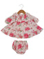 Smocked Ruffle Tiered Dress & Bloomer, Pink Roses