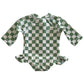 Lime Checkerboard / Skipper Rashguard Swimsuit / UPF 50+