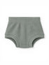 Light green waffle-knit boyshorts on a white background. Ideal for comfort and style.