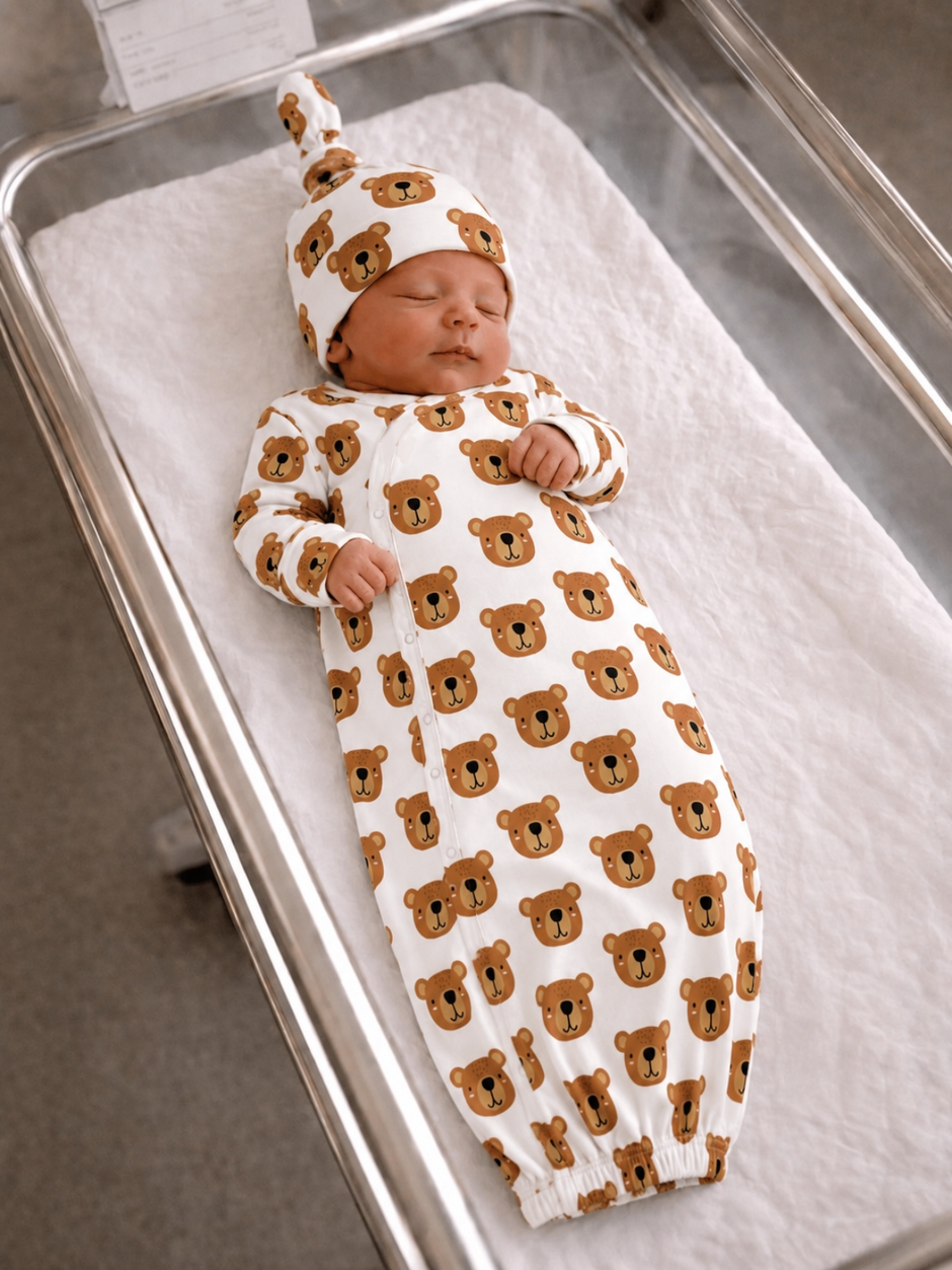 Baby Bear / Organic Cotton Gown