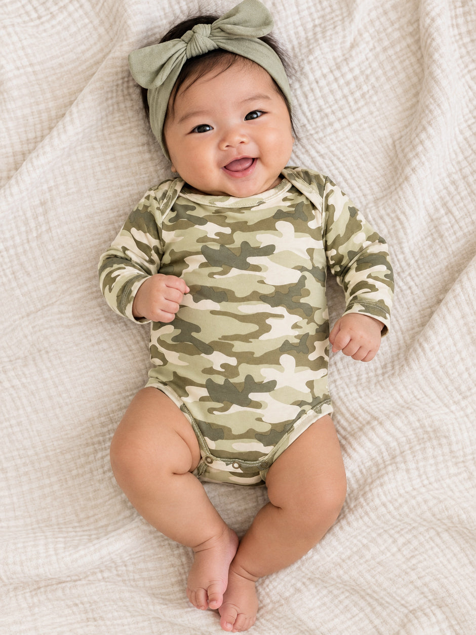 Long Sleeve Bodysuit, Camo