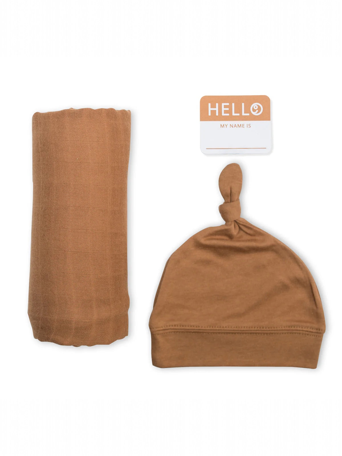 Hat & Swaddle Set, Tan SpearmintLOVE