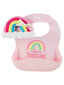 Silicone Bib & Rattle Set, Chase Rainbows