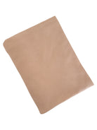 Beige textured blanket folded on a white background.