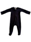 Black / Organic Ribbed Zip Footie