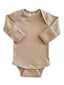 Desert Tan / Organic Ribbed Long Sleeve Bodysuit