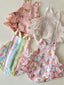 Ruffle Sunsuit, Ogee Floral