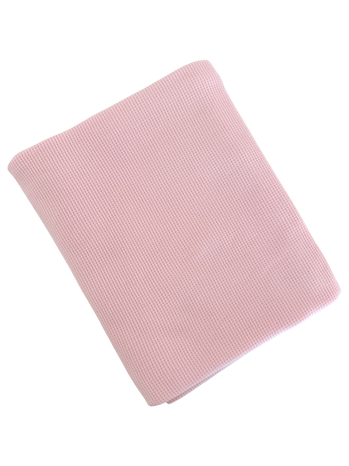 Light pink ribbed fabric folded neatly on a white background.