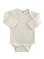 Ivory / Organic Ribbed Long Sleeve Bodysuit