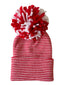 Baby's First Hat®, Red/White Stripe Pom