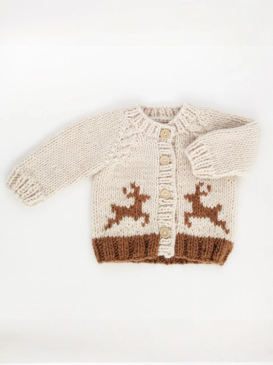 Oh Deer Cardigan Knit Sweater