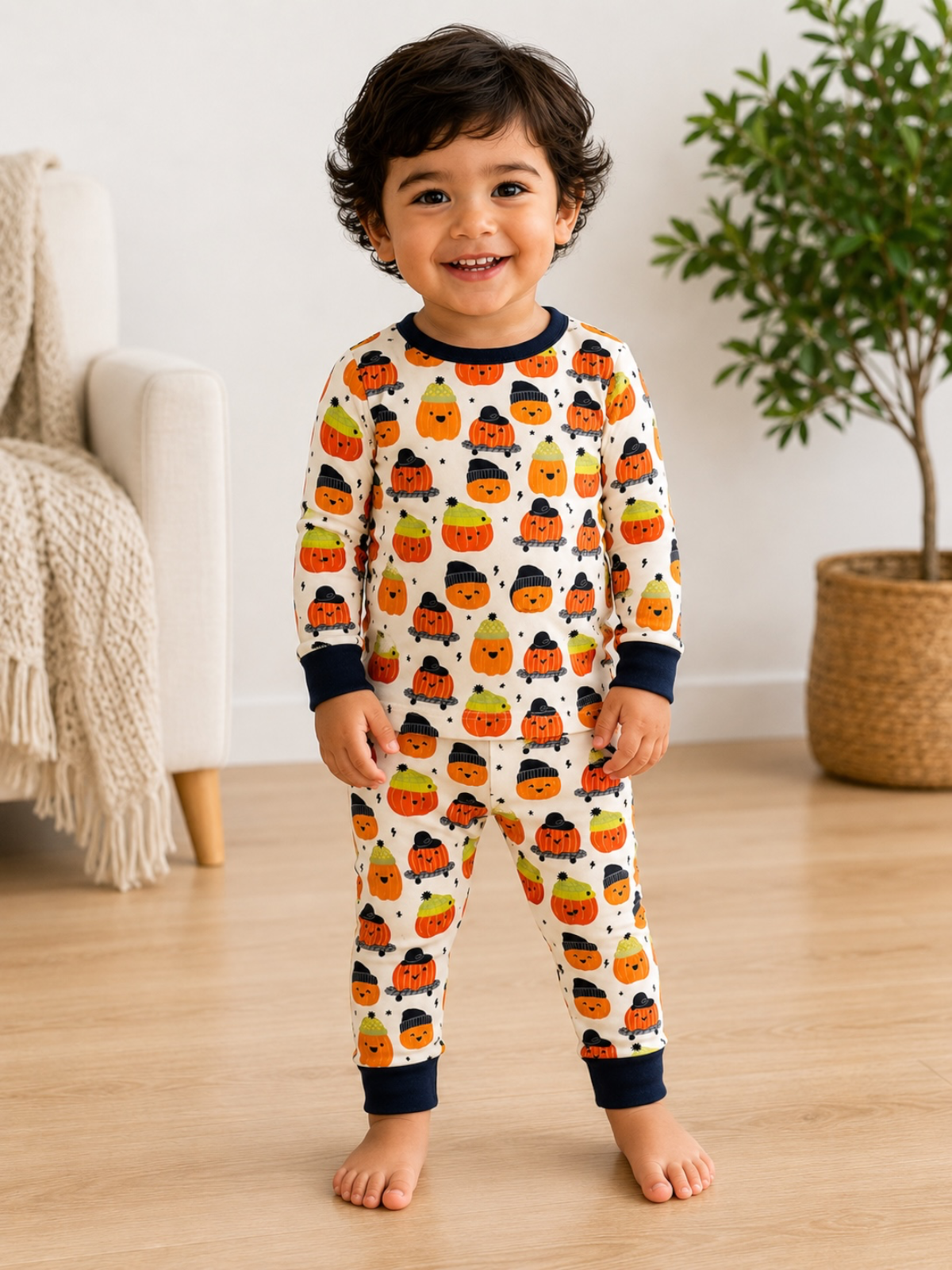 Long Sleeve 2-Piece Set, Pumpkin Buds