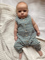 Steel Blue Stripe / Organic Ribbed Bay Jumpsuit