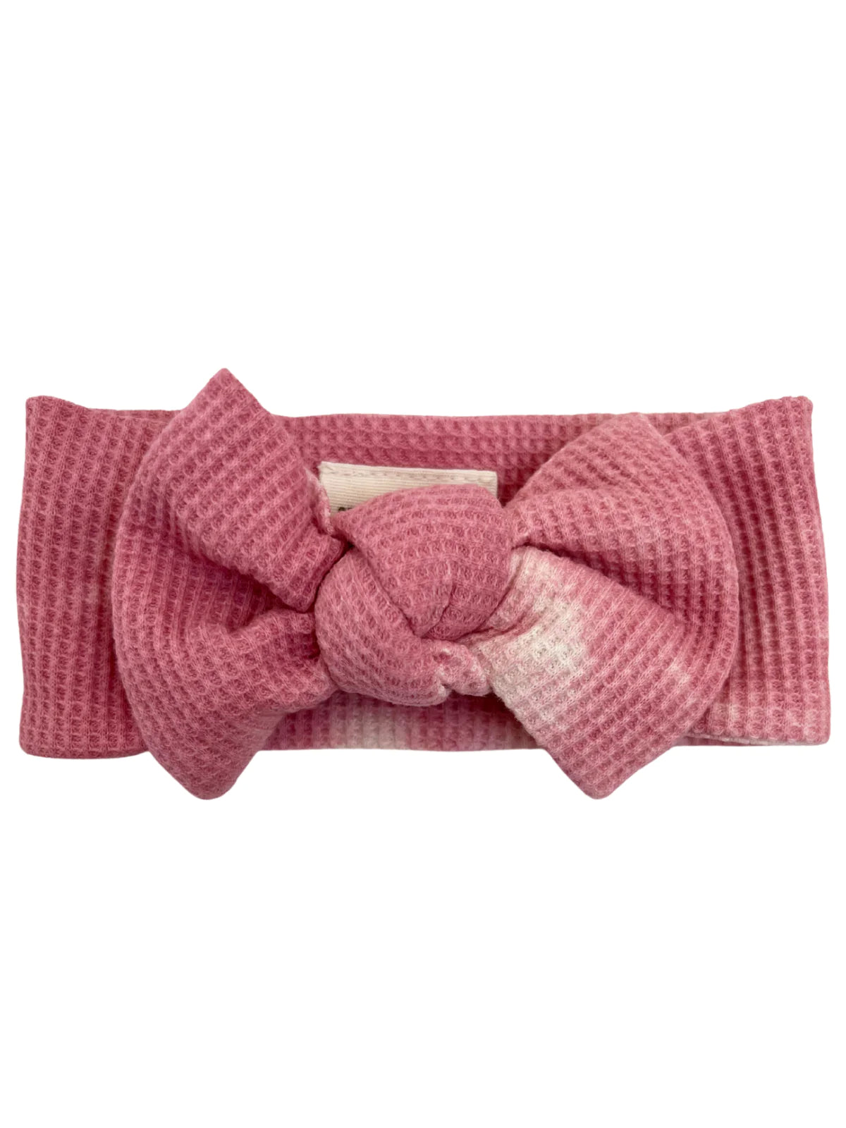Organic Waffle Knot Bow, Orchid Pink Tie Dye