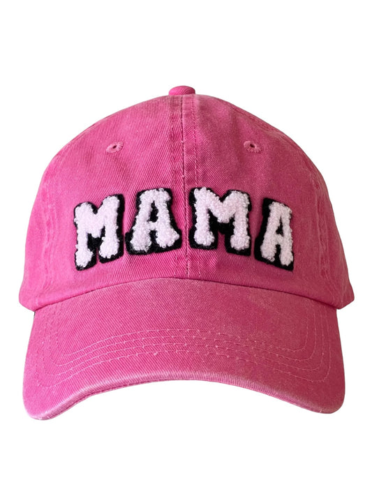 MAMA Adult Baseball Hat, Vintage Wash Watermelon Pink