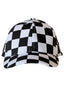 Kids Baseball Hat, Black Checkerboard