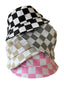 Kids Bucket Hat, Stone Blue Checkerboard