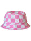 Kids Bucket Hat, Pink Checkerboard