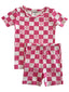 Summer Lounge Set, Pink Flower Checkerboard