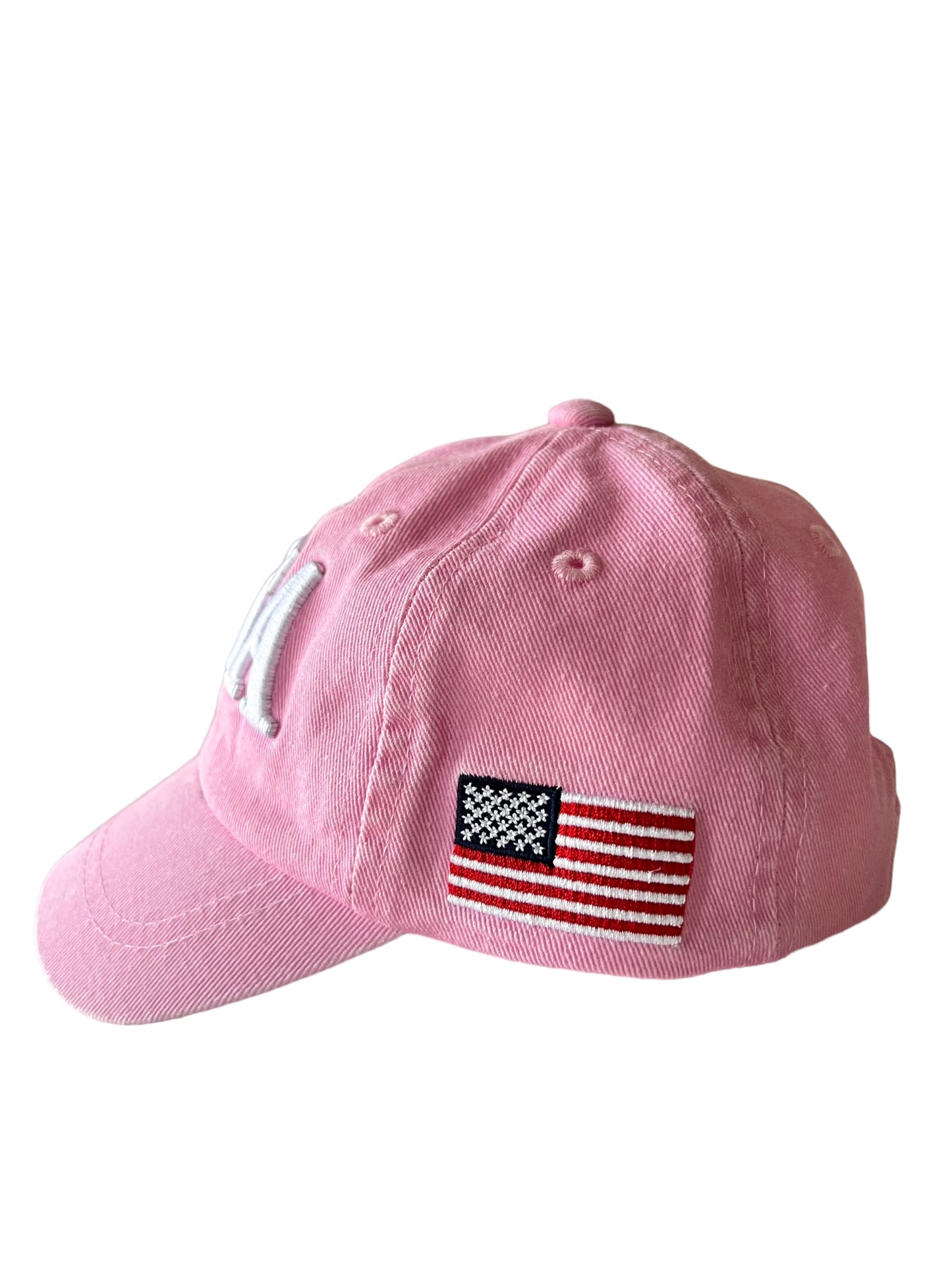 USA Kids Baseball Hat, Vintage Pink