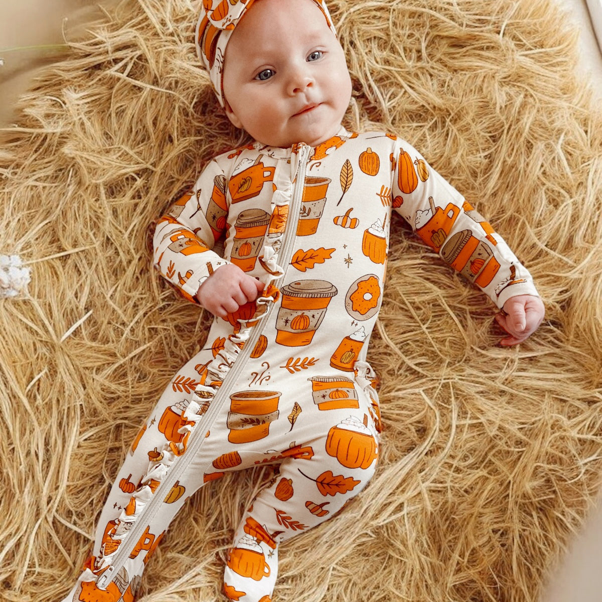 Pumpkin Patch Delight Footie-Pink