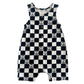 Relaxed Shortie, Black Peace Checkerboard