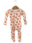 Organic Waffle Ruffle Zip Footie, Jack-O-Lantern