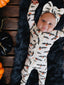 Organic Waffle Ruffle Zip Footie, Trick or Treating Bat